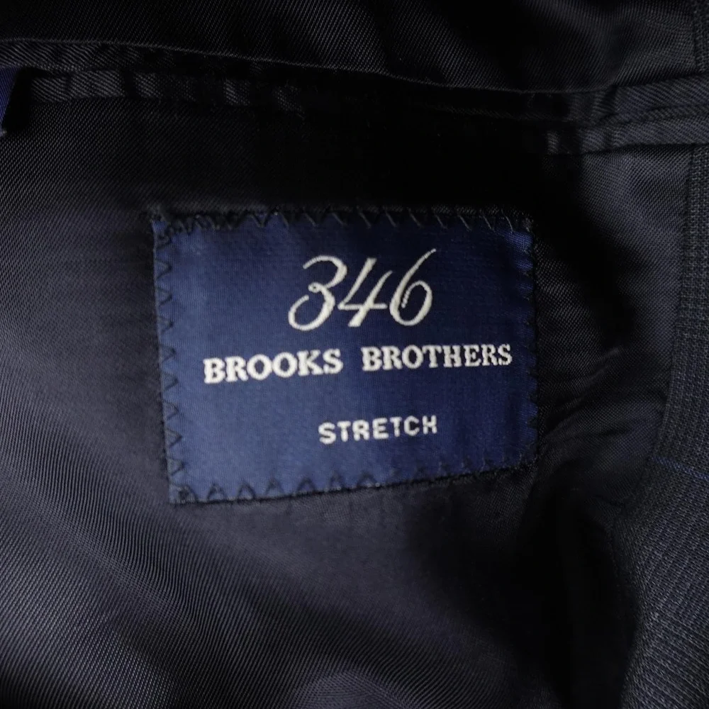 VTG Brooks Brothers 346 Blazer Mens‎ 41 Gray Blue Wool Sport Coat Jacket Top Y2K